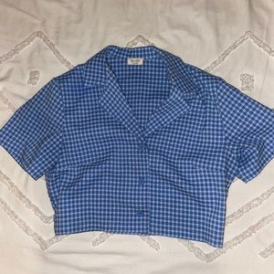 Brandy Melville collared button down crop top!